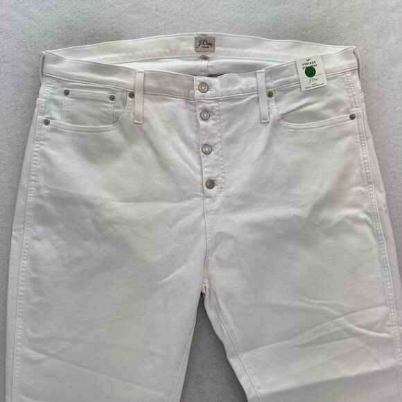 J.Crew 10" Vintage Slim Straight Jeans Women's 36 White Stretch Denim Button Fly - Picture 2 of 16